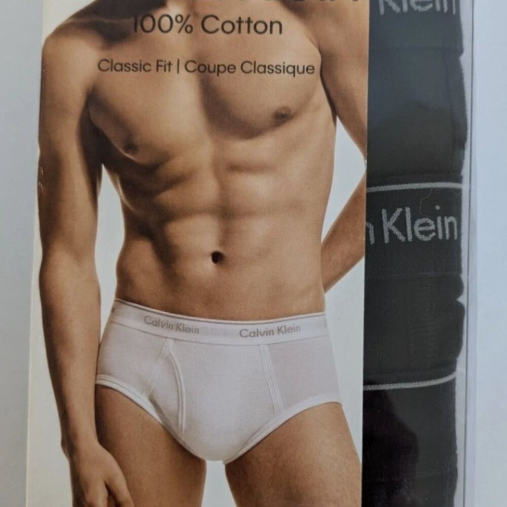 Calvin Klein Mens Underwear BRIEFS Sz 2XL Cotton Classic Fit 3 Pack Black